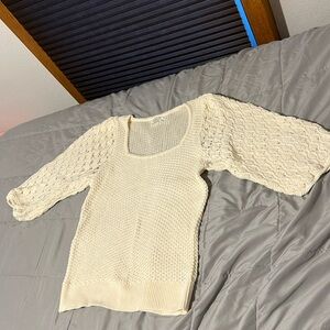 Anthropologie cream knit sweater